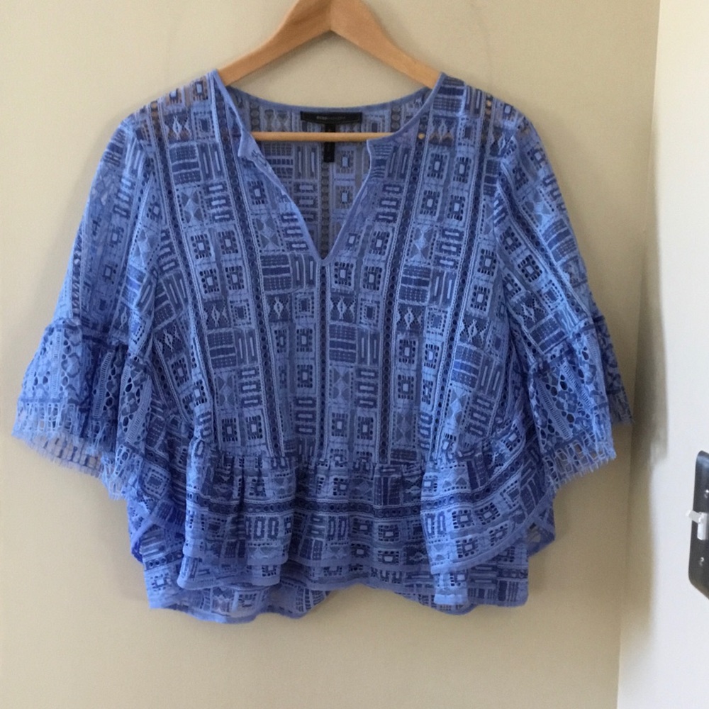 Bcbgmaxazria Blue Patterned Top - image 3